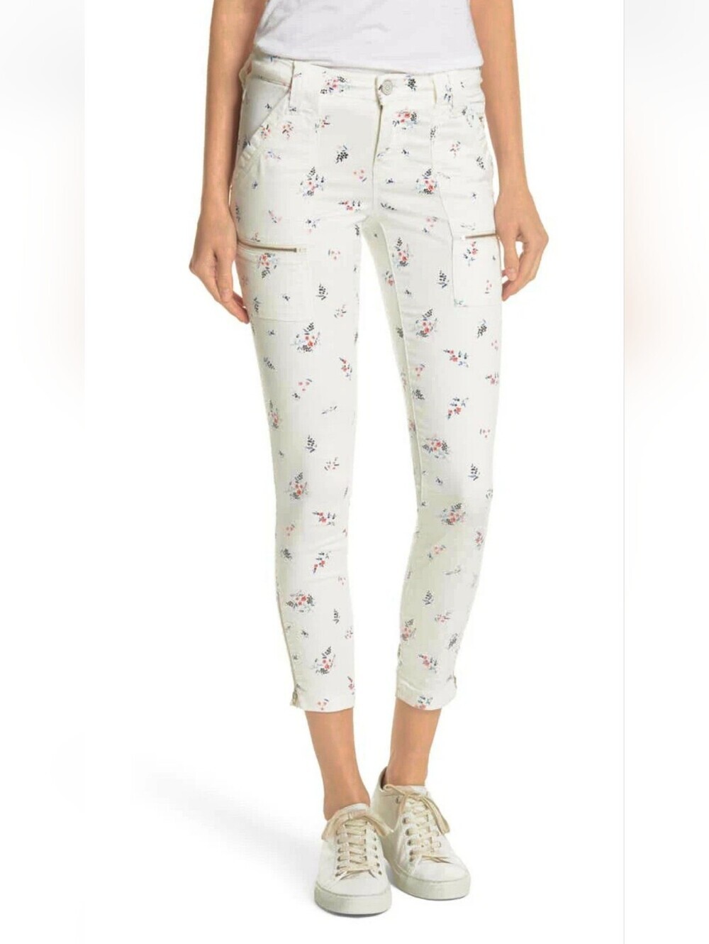 Joie White Floral Skinny Ankle Jeans Sz.28(Q4)